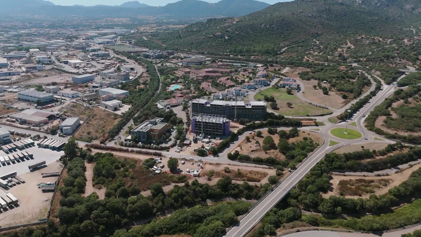 Vista aerea di Olbia e dell'area di intervento